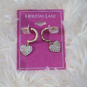 NWT Heart Pave Earrings